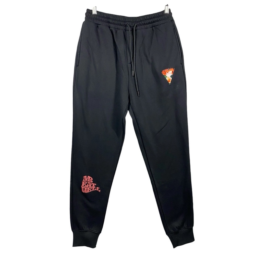 Mr. Eatwell Black Pizza Jogger Sweatpants